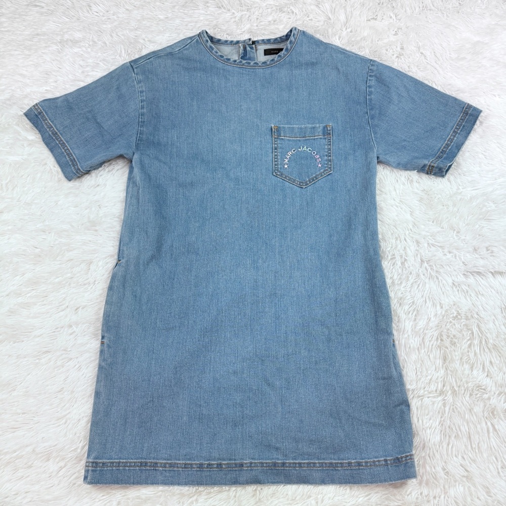 Marc Jacob short sleeve a-line denim‎ dress pocket front